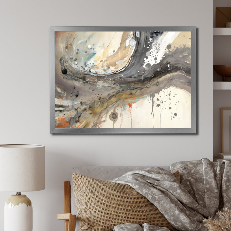 «Subtle Serenity Watercolor Waves I», reproduction sur toile, H 12 po x l 20 po x P 1 po, Cadre photo argenté