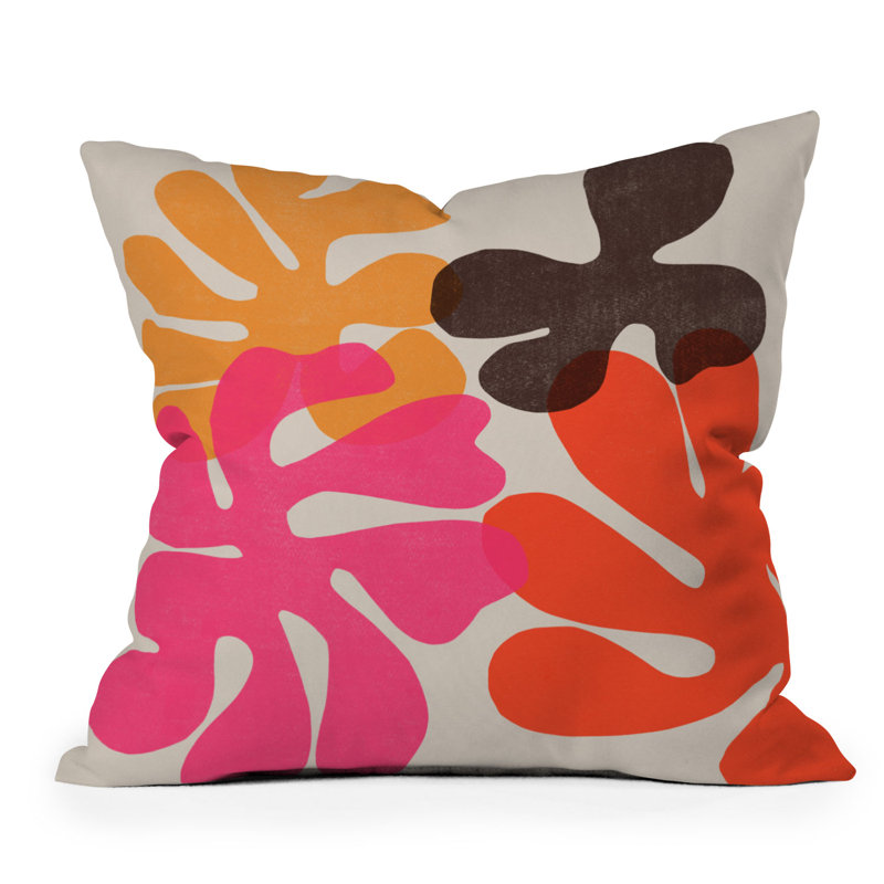  Coussin décoratif floral intérieur / extérieur en polyester, 20 po x 20 po