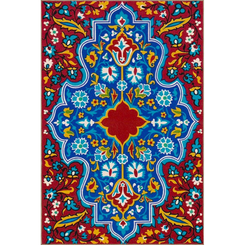 Tapis tissé pastel à motif d'étoile, Sous-tapis carré 3 pi 3 po inclus