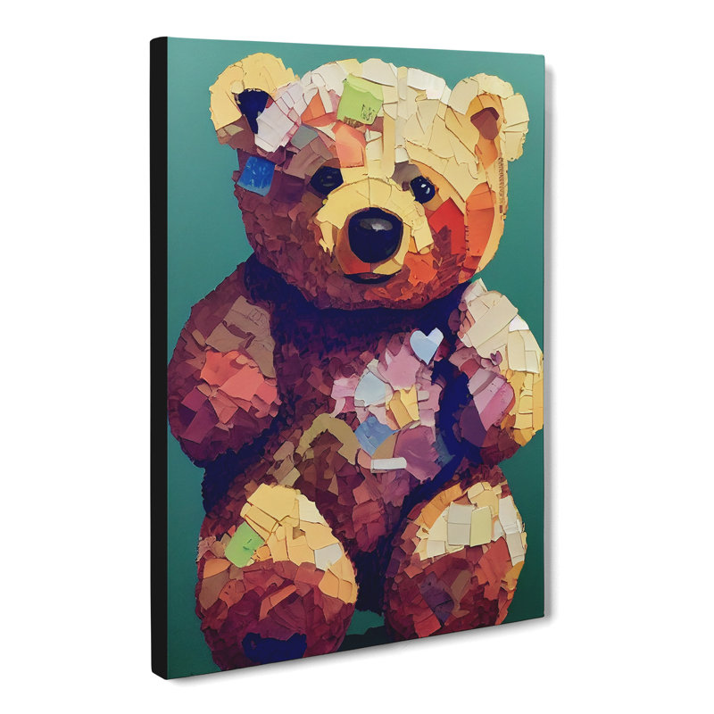Colourful Teddy Bear Vol.2 - Wrapped Canvas, 50cm H x 35cm W x 3cm D