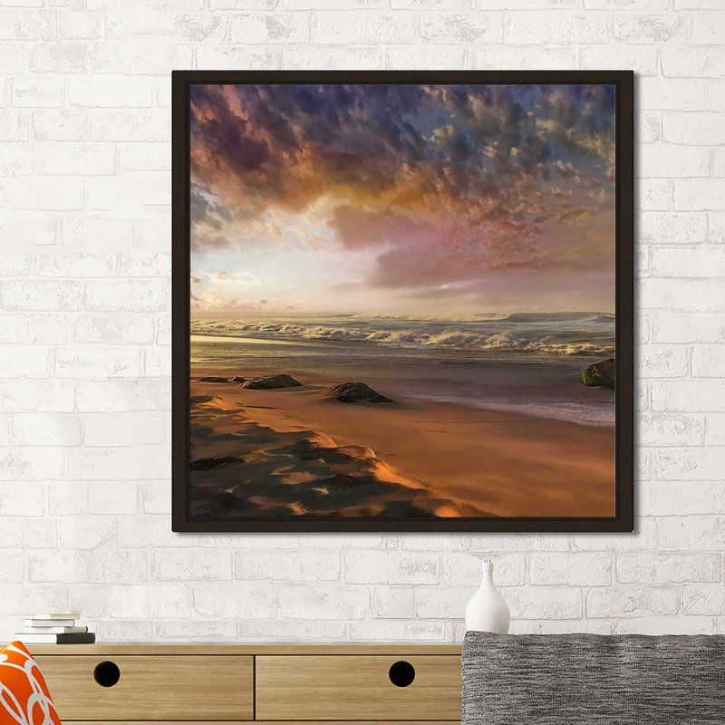 «Summer Magic», reproduction, H 39,5 po x l 63,5 po x P 2 po, Cadre flottant espresso