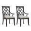 Lejon Mid-Century Rubber Wood Dining Chairs with Arms