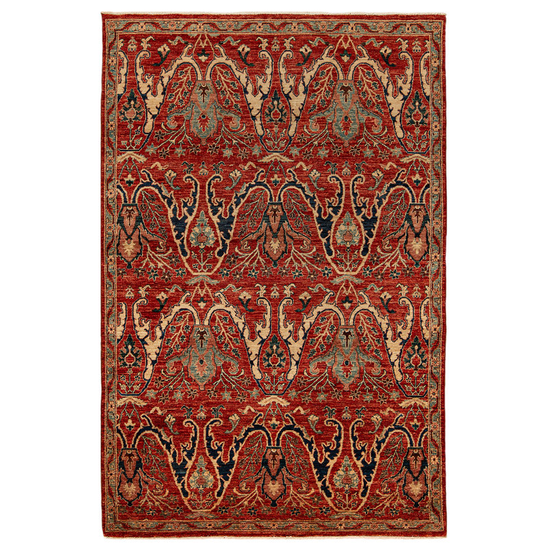 Tapis rouge noué à la main de haute qualité