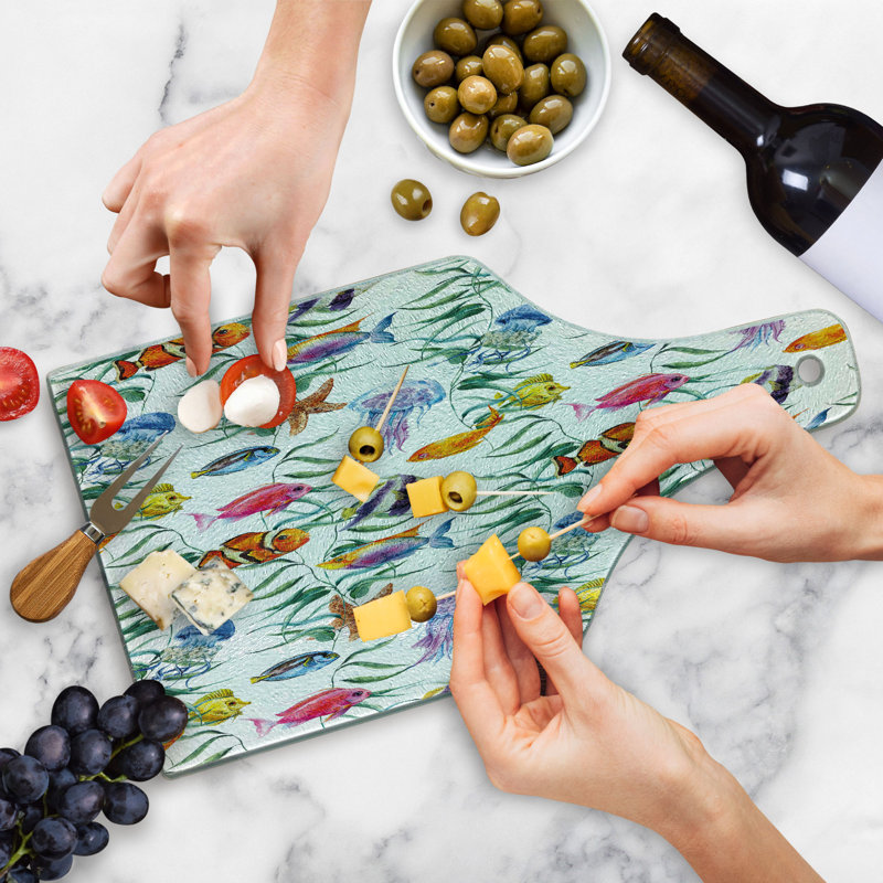 Multicolore planche à découper en verre trempé Ambesonne