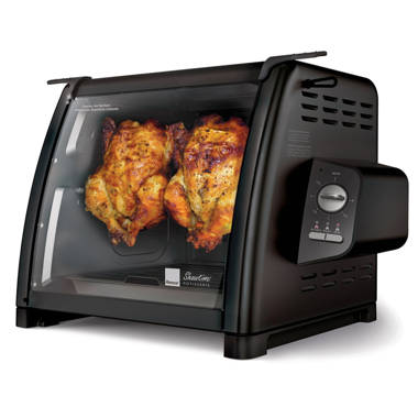 NutriChefKitchen 30 Quarts Kitchen Convection Oven - 1400 Watt Countertop,  Rotisserie Roaster Grill, Top Rack, Dual Hot Plates, Toaster, Baking Tray