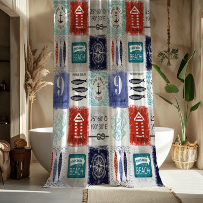 Nautical Theme Shower Curtain