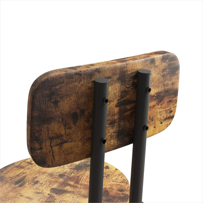 Ensemble de table de bar pour 4 personnes, ensemble de salle à manger à hauteur de comptoir compact avec rangement sous la table, brun chaud