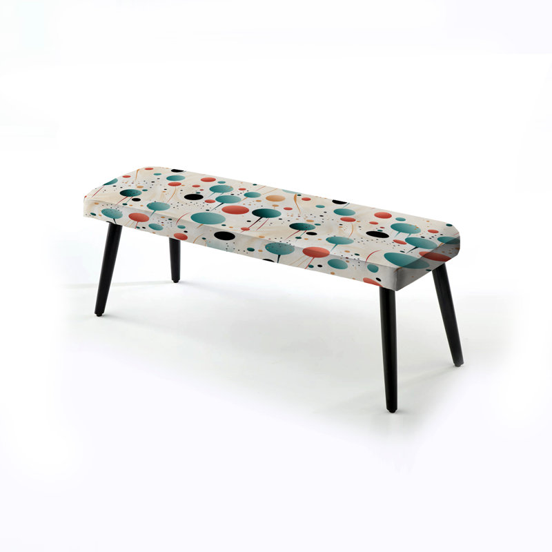 Contemporary Fusion Polka Dots Pattern - Polka Dots Upholstered Black Bench