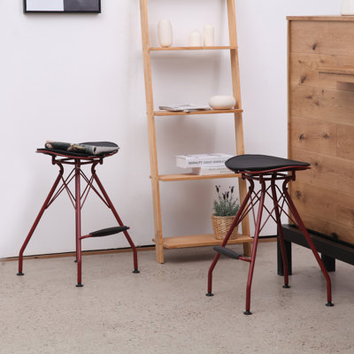 Belgr Upholstered Counter Stool with Metal Frame