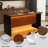 Modern Kitchen Island With Marble-Look Surface, LED Lights, And Grille Design For Stylish And Functional Dining And Living Spaces