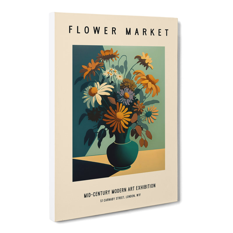 Mid Century Flower Market Exhibition No.6 - Wrapped Canvas, 50cm H x 35cm W x 3cm D