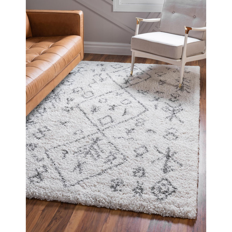 Paquette Geometric Shag Area Rug, Rectangle 152 x 244cm