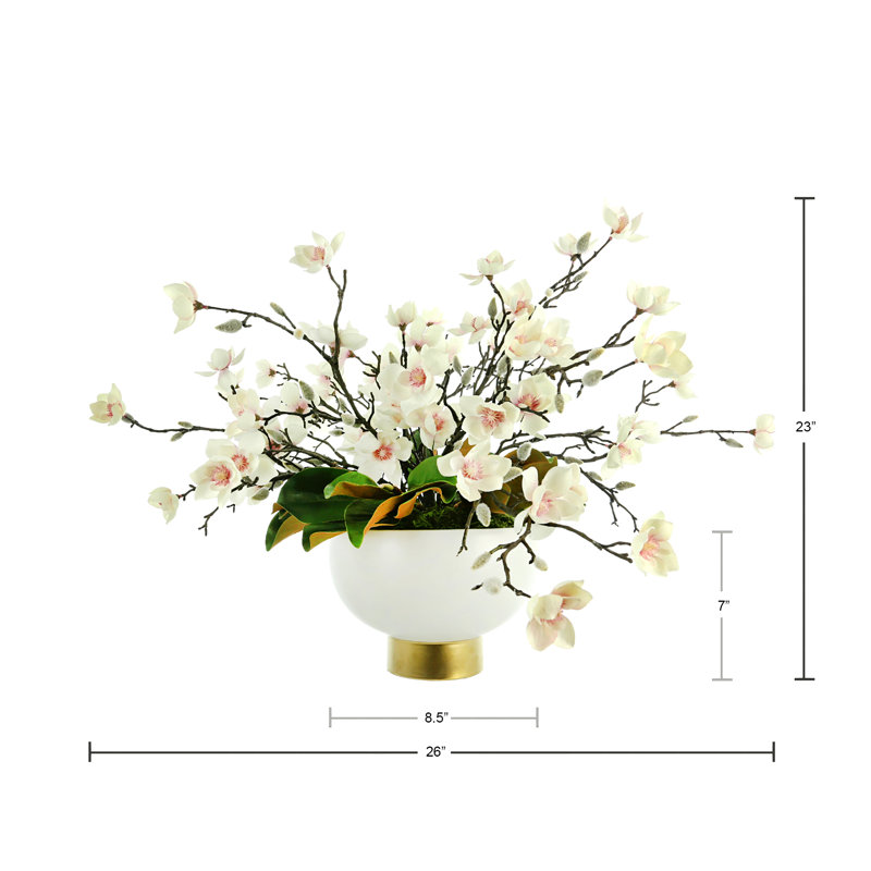 Butterfly Magnolia Floral Arrangement in Vase