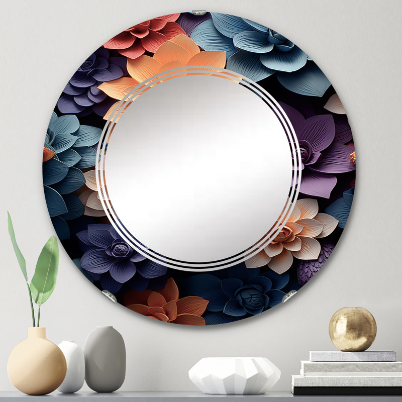 Tedrick - Miroir mural moderne rond, 24 po x 24 po