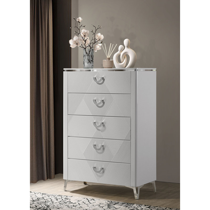Commode contemporaine l 35,4 ", blanc