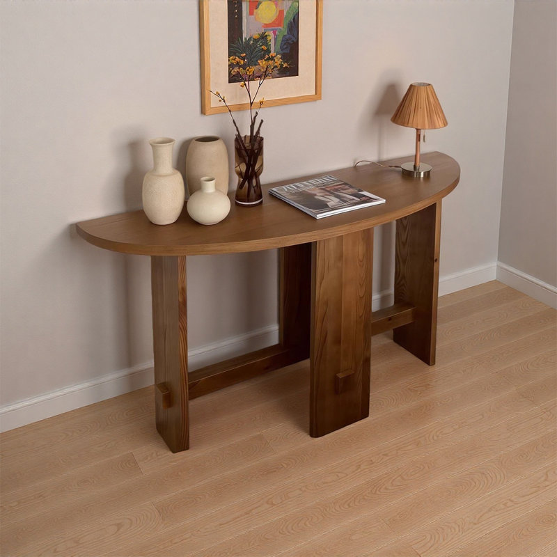 Console moderne en bois de pin, Brun, 29,53 po H x 47,24 po L x 11,81 po P