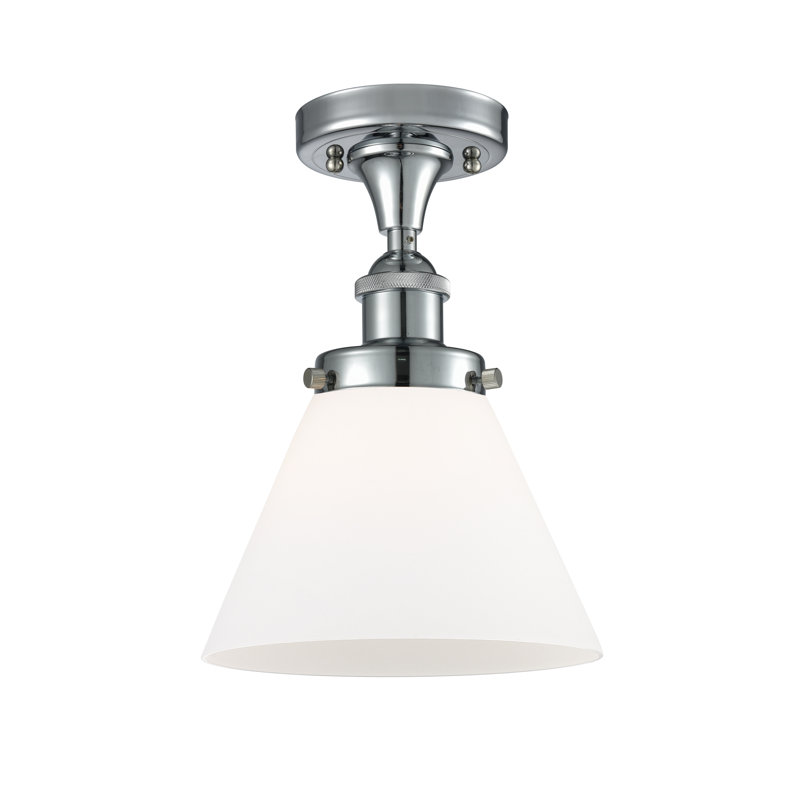 Plafonnier semi-encastré 8 lumières Gwinnett, Blanc mat, Ampoule non incluse, Chrome poli