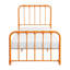 Lit simple en métal orange, sans base, idéal pour la décoration de la chambre à coucher Lit simple avec éclat, sommier tapissier
