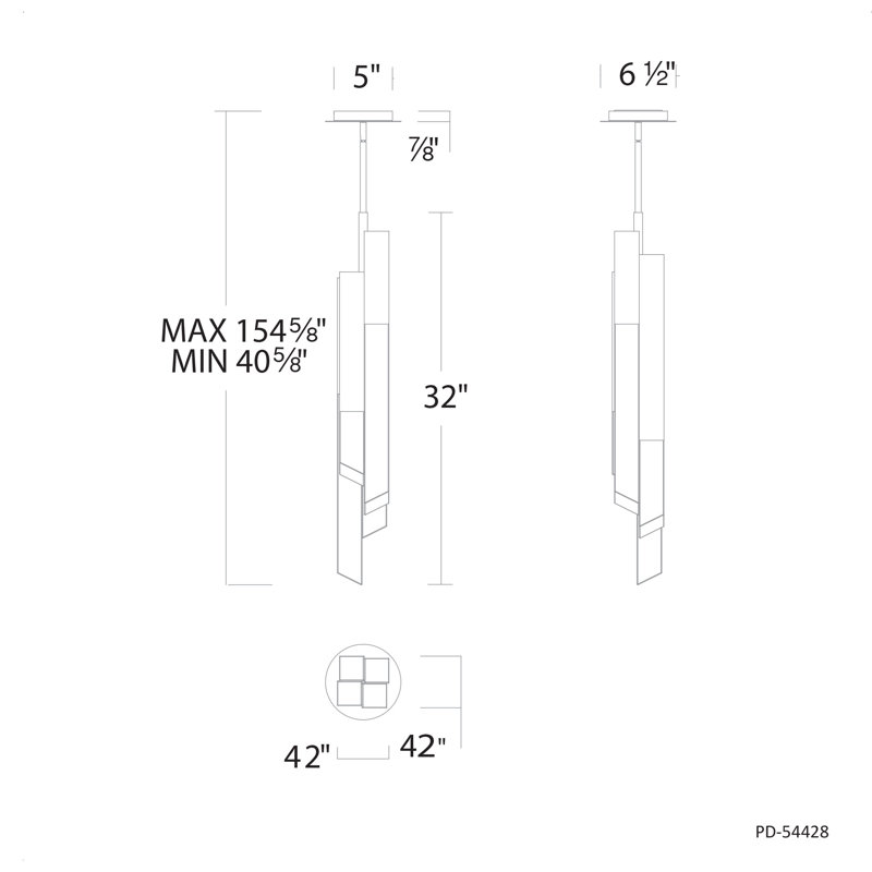 Mini-luminaire suspendu Montage, Noir mat