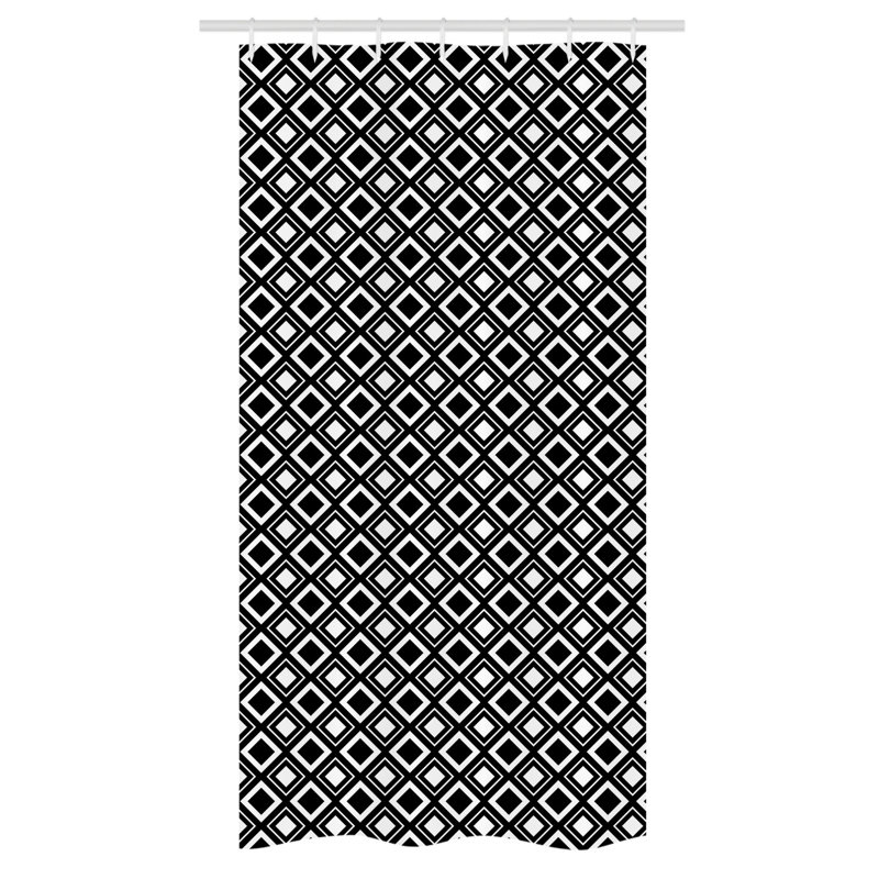 Evalise Geometric Shower Curtain with Hooks Included, 72" H x 36" W