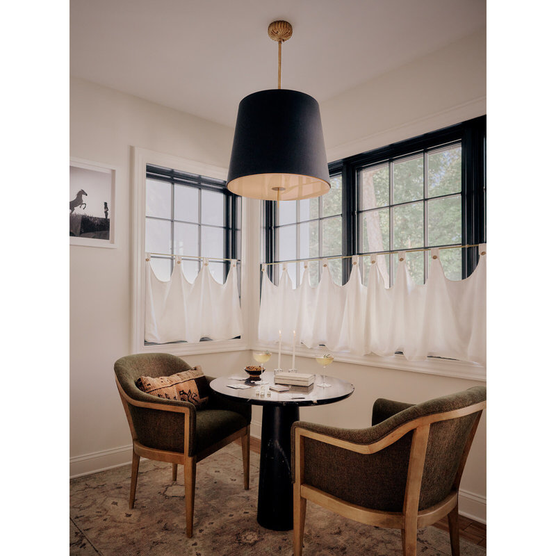 Clove Pendant Large (Black Shade), 21" H x 24" W x 24" D, 3 Lights