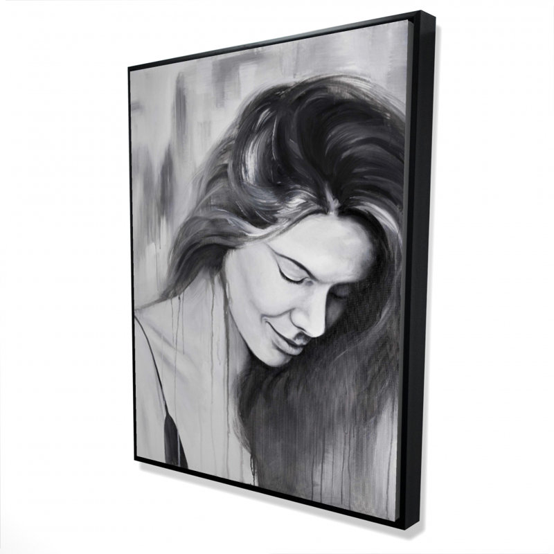 Portrait de femme souriante sur toile