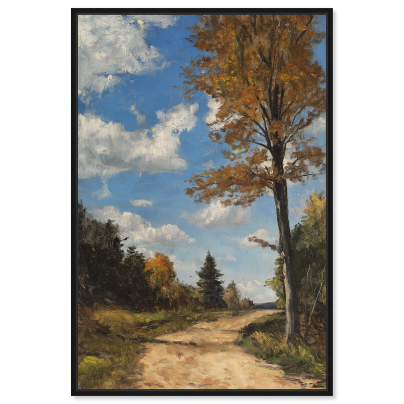 Jungle Walkway, toile rétro paysage par, Cadre flottant noir, H 37 po x l 25 po