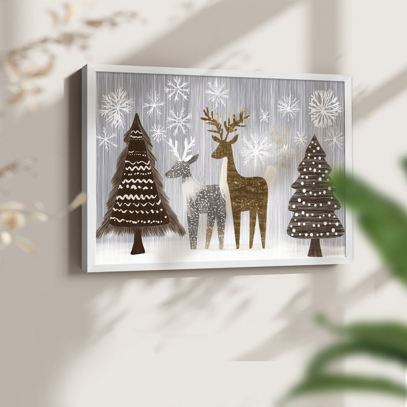Chirstmas Art-CLXXIII -Framed Print - Restickable, H 11 po x l 14 po, Blanc