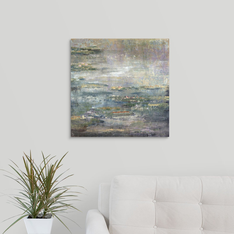 «Twilight Lilies II», peinture sur toile, Toile tendue, H 20 po x l 20 po x P 1,25 po