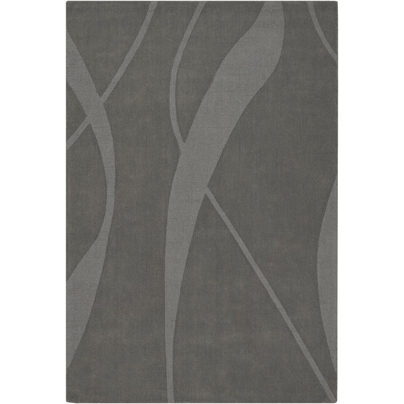 Tapis gris en laine touffeté à la main Worcester, Rectangle 5 pi x 7 pi
