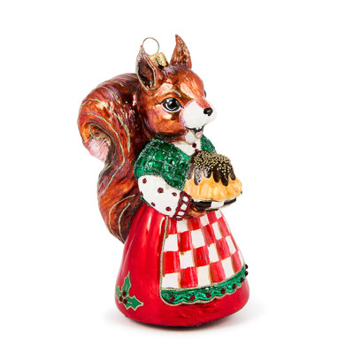 Check It Out Squirrel Glass Ornament
