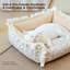 Lit pour chien à volants avec housse amovible et lavable, canapé-lit de style campagnard français pour chat, canapé en coton doux pour animaux de petite et moyenne taille