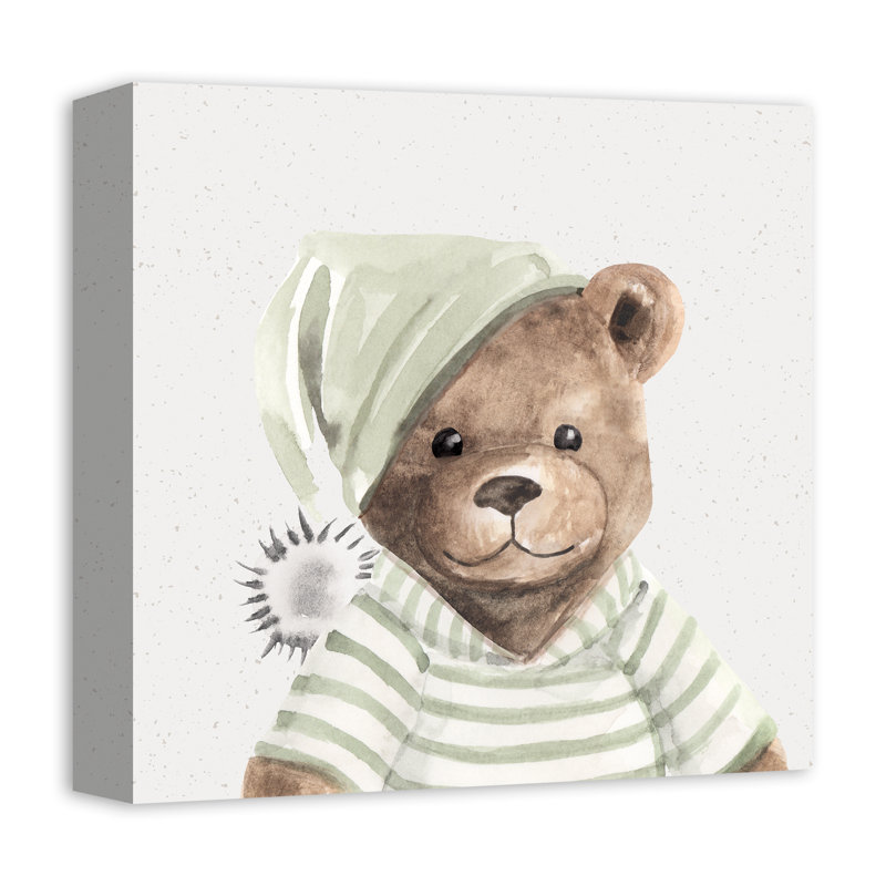 Handsome Teddy Canvas Print, 12" H x 12" W