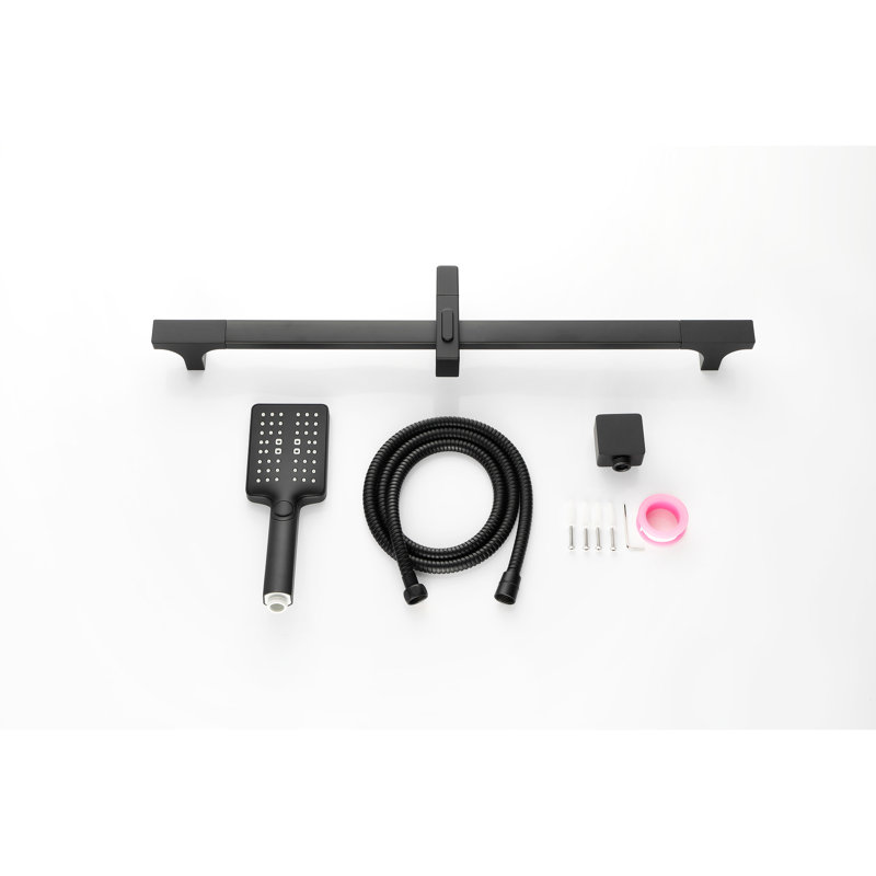 Height Adjustable Handheld Shower In Matte Black Stainless Steel, 28-inch Slide Bar, 59-inch Hose, Multiple Spray Modes For All, Ideal Pet Washing Adjustable, Various Relaxing Bath