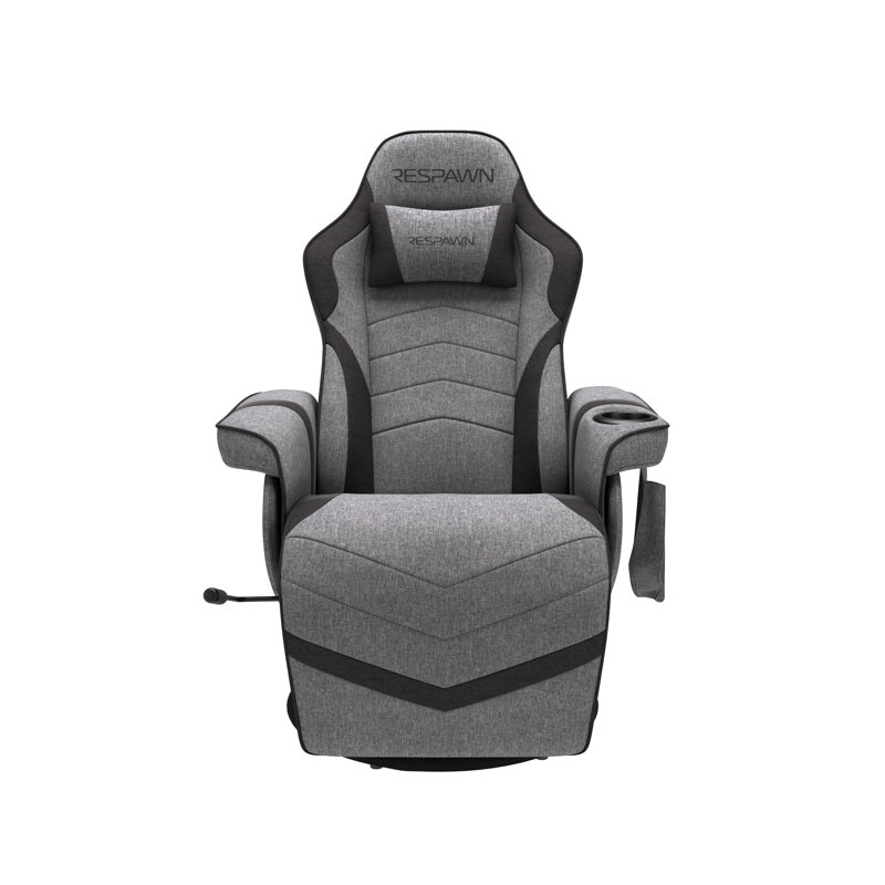 RESPAWN 900 Gaming Recliner - Video Games Console Recliner Chair, Computer Recliner, Adjustable Leg Rest and Recline, Recliner with Cupholder, Reclining Gaming Chair with Footrest - Gray Fabric