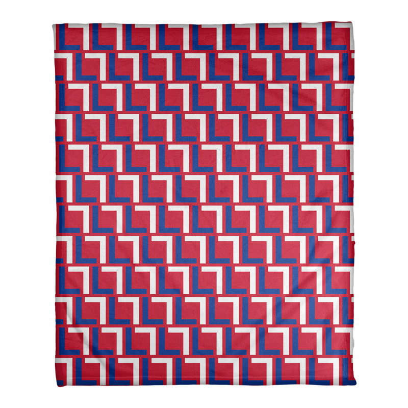New Orleans Sewn Throw Blanket, 30" W x 40" L, Blue/White/Red, New England