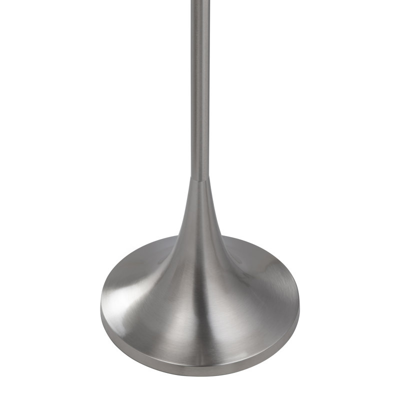 Floor Lamp with Double Drum Shade, Brushed Nickel