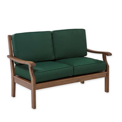 Claremont 54.75'' Wide Eucalyptus Loveseat with Cushions