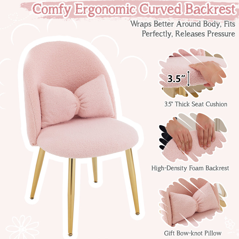 21.26'' W Make-Up Chair, Blush