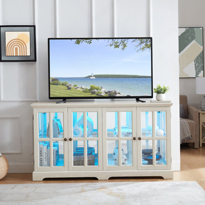 LED Curio Display Cabinet Antique Display Cabinet with Glass Doors Adjustable Shelves