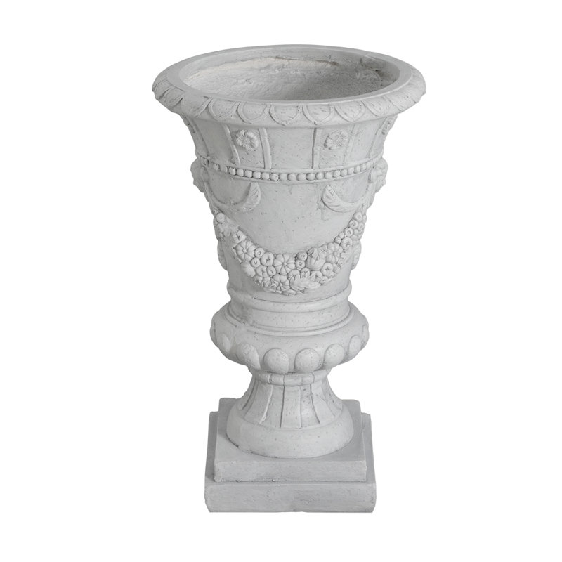 MGO Garden Urn, Light Grey, 23.75'' H, Durable and Weather-Resistant for Outdoor Decor and Planting