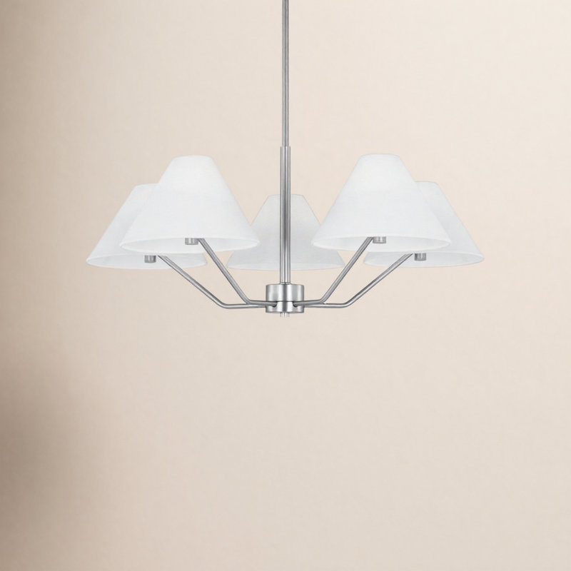 Collete 5-Light Chandelier, Brushed Steel