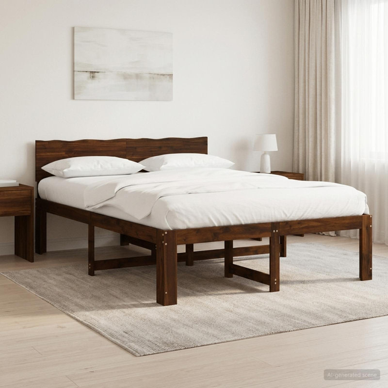 Bed, Small Double (4'), Dark Brown