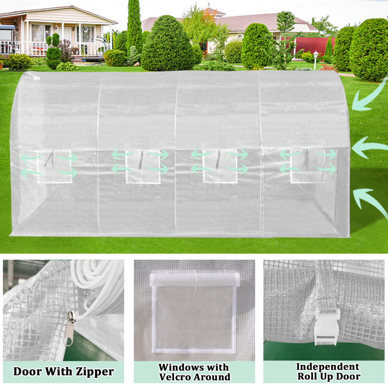 Greenhouse Multiple Sizes, 120" W x 240" D x 80''H, White