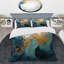 Gold Teal Ocean Spiral III - Abstract Spirals Duvet Cover Set-107148204