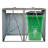 Garbage Bin Shed Stores 2 Trash Cans Metal Outdoor Bin Shed For Garbage Storage,Stainless Galvanized Steel, Bin Shed For Garden Yard Lawn,Grey-123375708