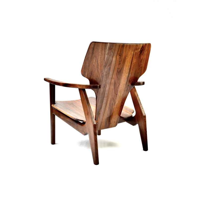 London Armchair Chair with Ottoman, Walnut
