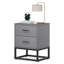 Table de chevet 2 tiroirs en gris et noir-349125556