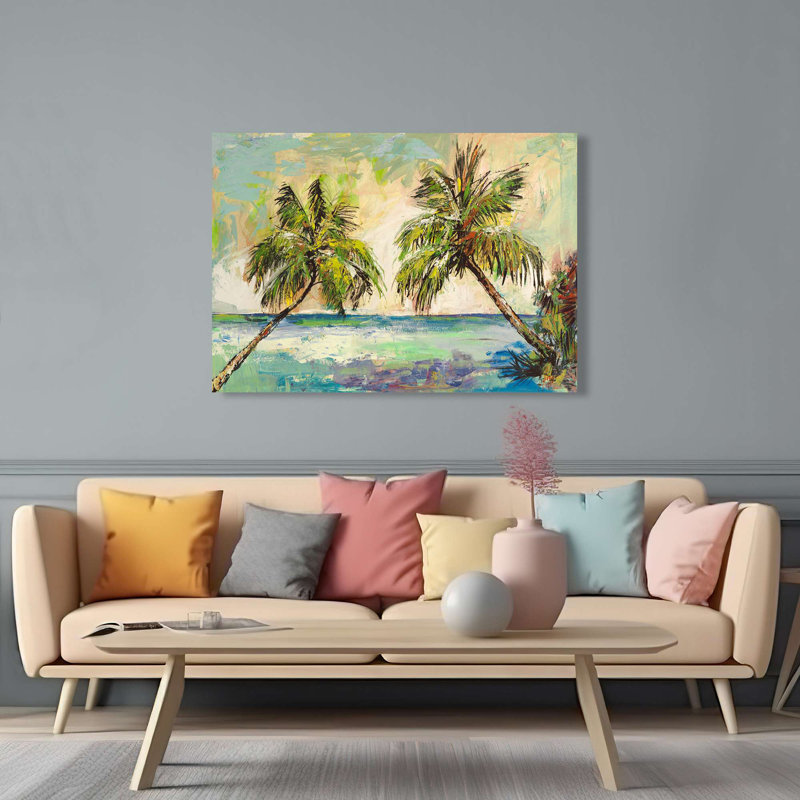 Palm Trees In The Sun (detail) by Luigi Florio - Wrapped Canvas Print, 50cm H x 70cm W x 4cm D
