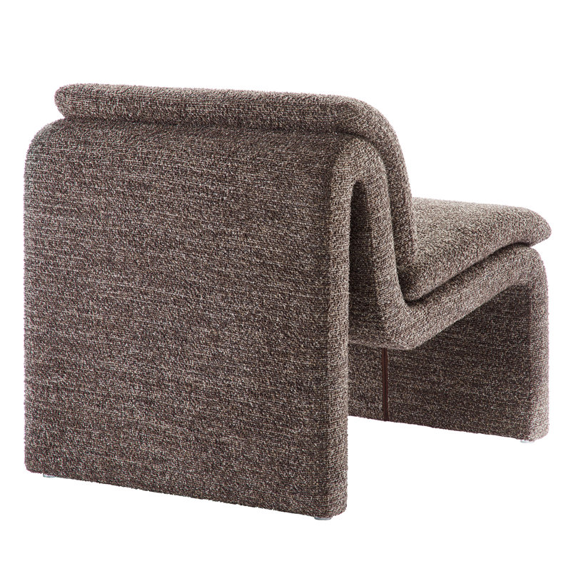 Fauteuil d'appoint rembourré sans accoudoirs Lume Boucle, Tissu antique